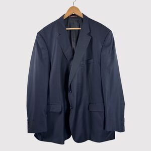 Peter Millar Mens Blazer Blue Two Button Wool Suit Jacket Designer Preppy 52T